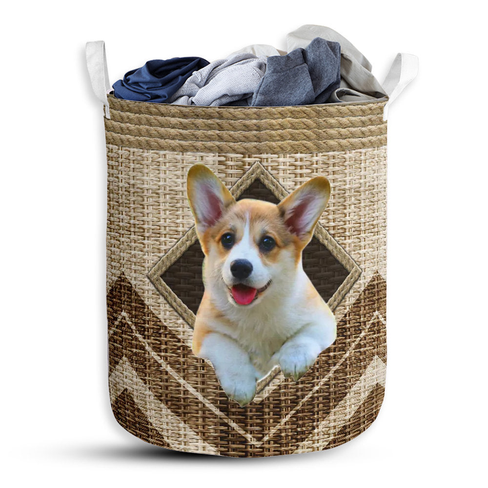 S: 17.72”x13.78” (45x35 cm) Corgi Rope Handmade - Laundry Basket - Owls Matrix LTD