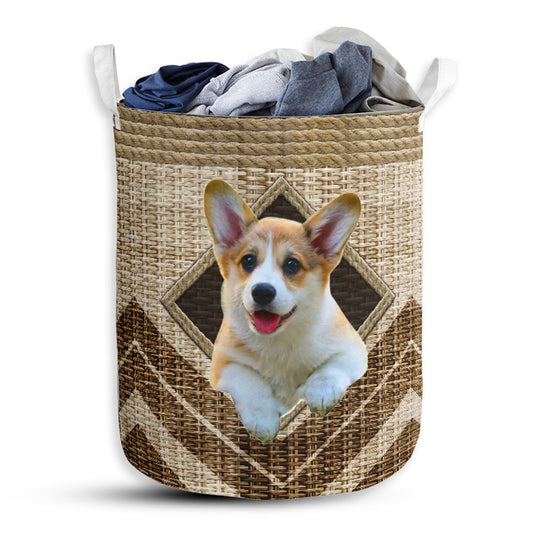 S: 17.72”x13.78” (45x35 cm) Corgi Rope Handmade - Laundry Basket - Owls Matrix LTD