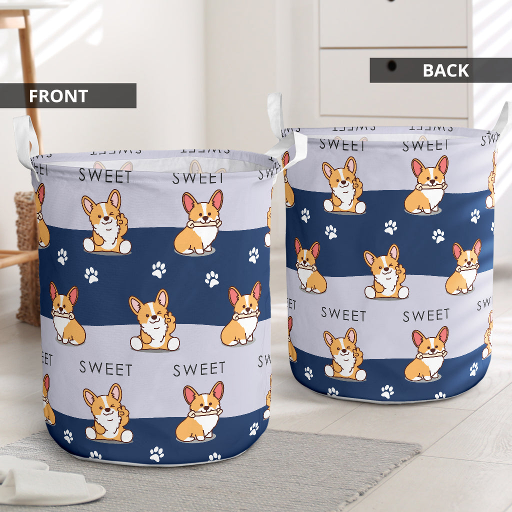 Corgi Sweet Basic Style - Laundry Basket - Owls Matrix LTD