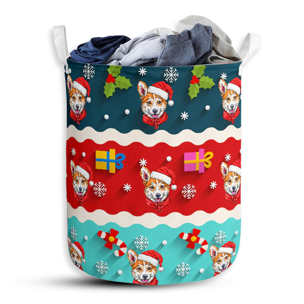 S: 17.72”x13.78” (45x35 cm) Corgi Symbol Pattern - Laundry Basket - Owls Matrix LTD