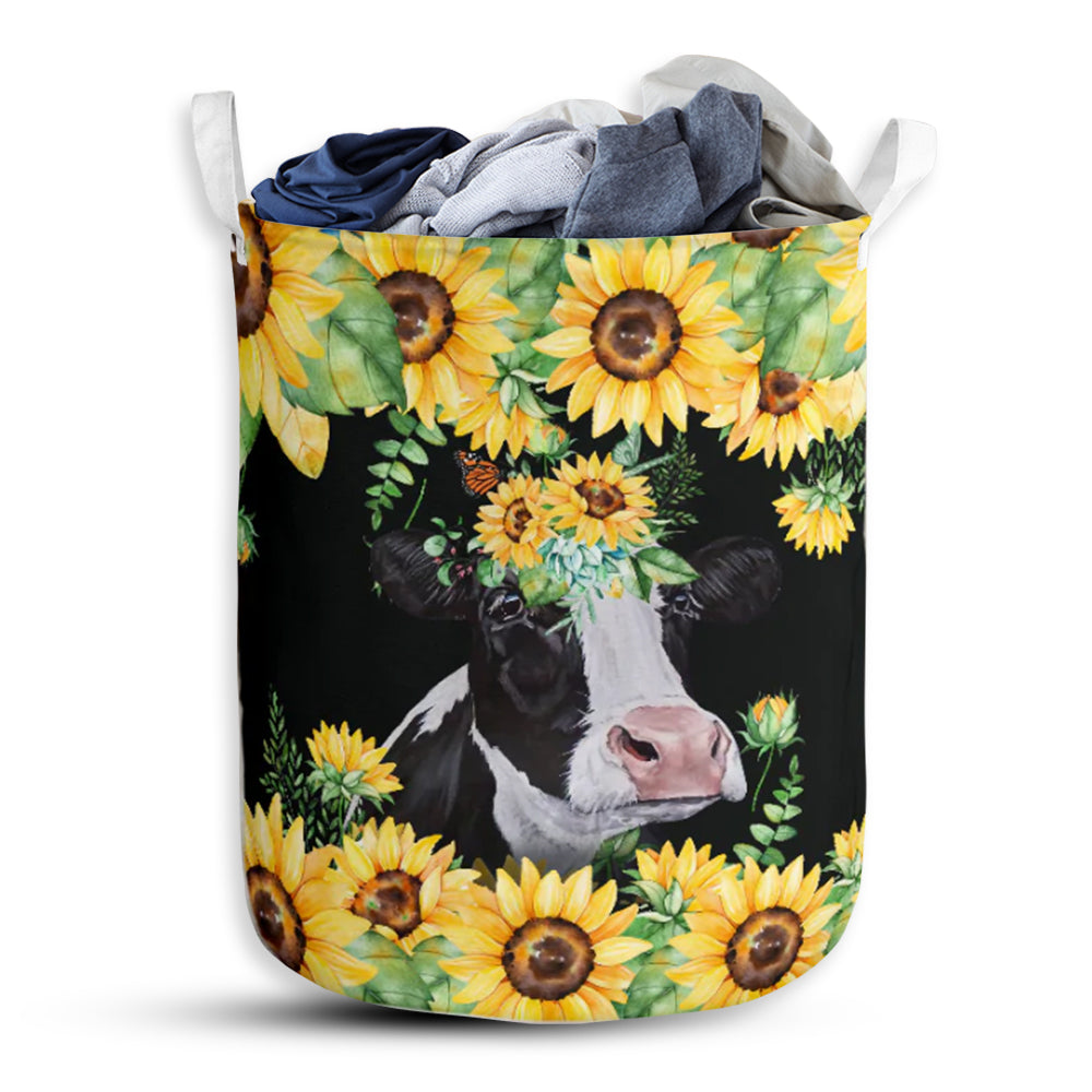 Cow And Sunflower Lover - Laundry Basket - Owls Matrix LTD