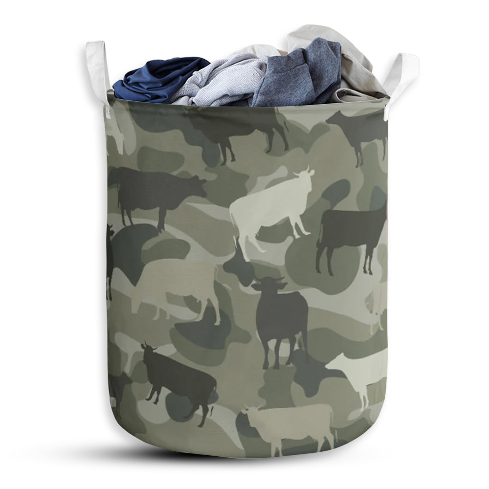 Cow Camo Basic Style - Laundry Basket - Owls Matrix LTD