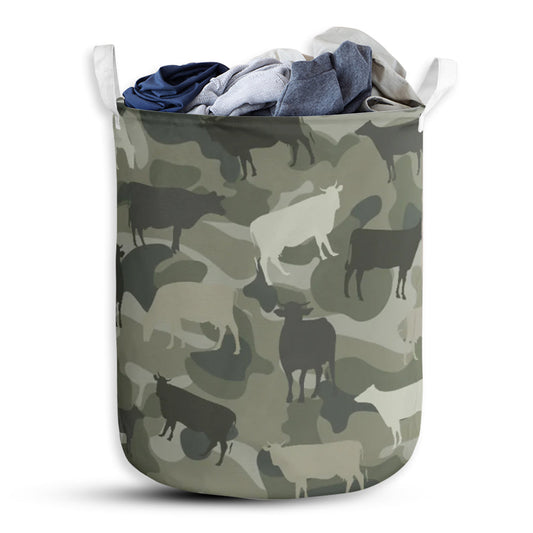 Cow Camo Basic Style - Laundry Basket - Owls Matrix LTD