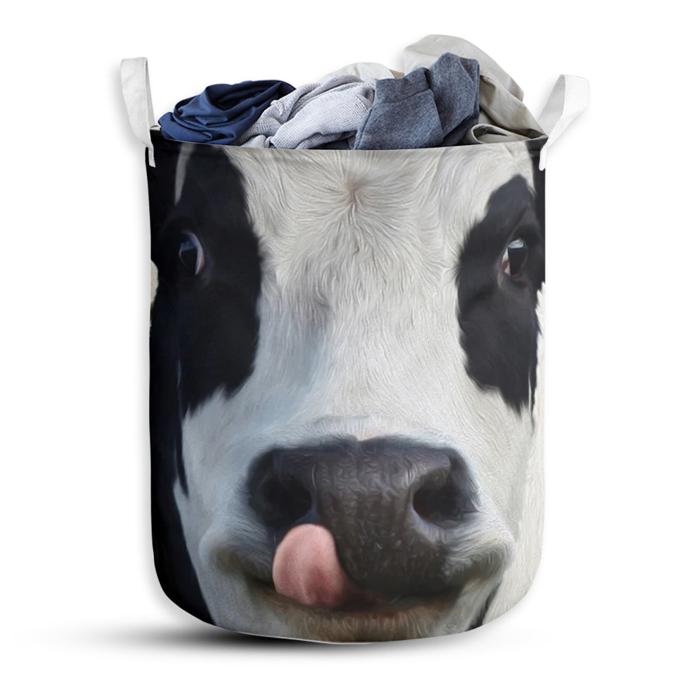 Cow Face And Butt - Laundry Basket - Owls Matrix LTD