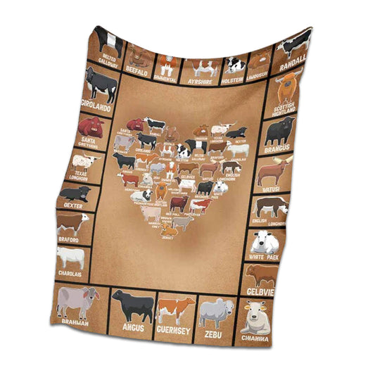 Cow Farm Life Love Animals 50 x 60 Inch Flannel Blanket For Cozy Bedroom And Sofa Decor