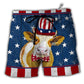 Beach Short / Adults / S Cow Independence Day Funny - Beach Short - Owls Matrix LTD