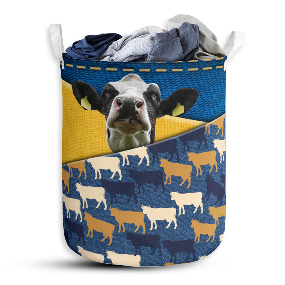 Cow Jean Basic Style - Laundry Basket - Owls Matrix LTD