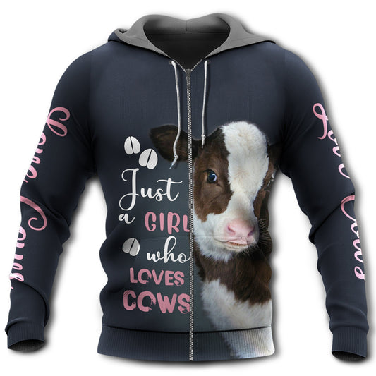 Cow Girl Loves Cows - 3D Hoodie
