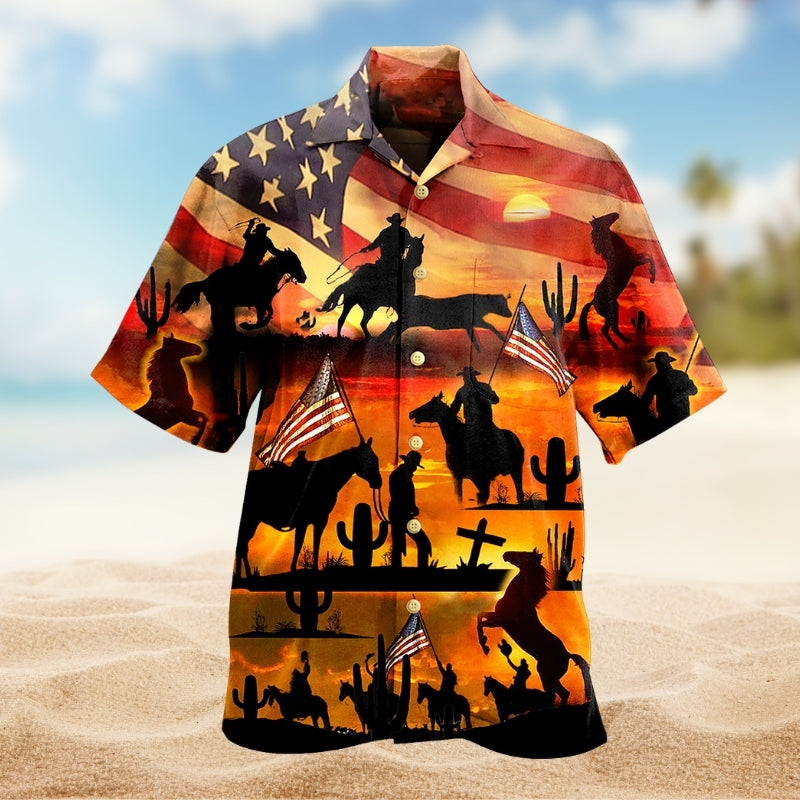 Cowboy American Pride Love Life Limited Edition – Hawaiian Shirt