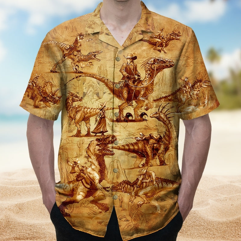 Cowboy Dinosaur Western Fantasy Love Life Limited Edition – Hawaiian Shirt