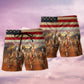 Cowboy Happy On Independence Day - Beach Short - Owls Matrix LTD
