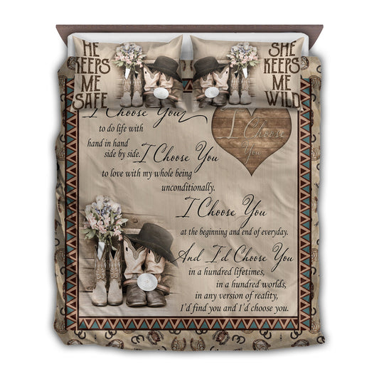 Cowboy Couple Love Gift Bedding Cover For Cozy Bedroom Decor