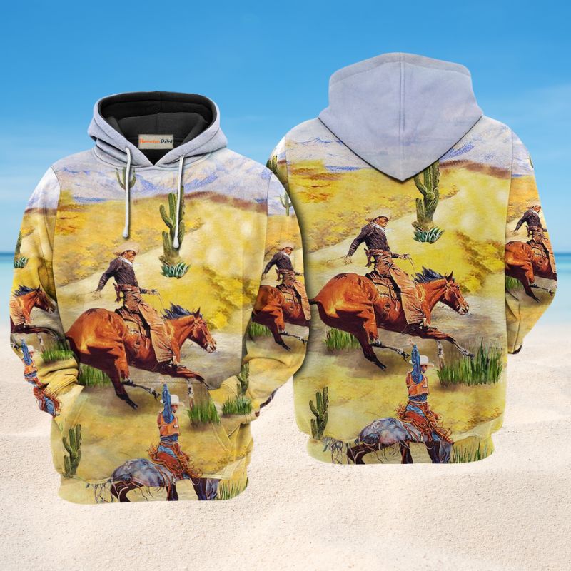 Cowboy Love Desert Art – 3D Hoodie
