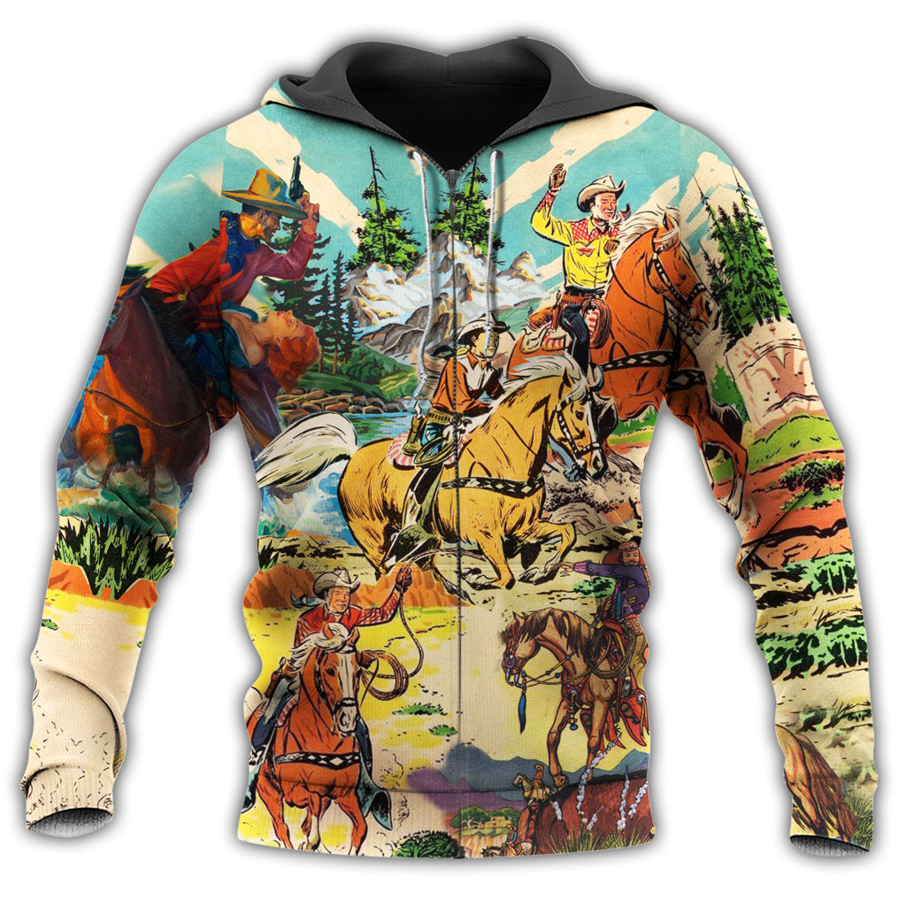 Real Men Ride Horses Cowboy Style - 3D Hoodie
