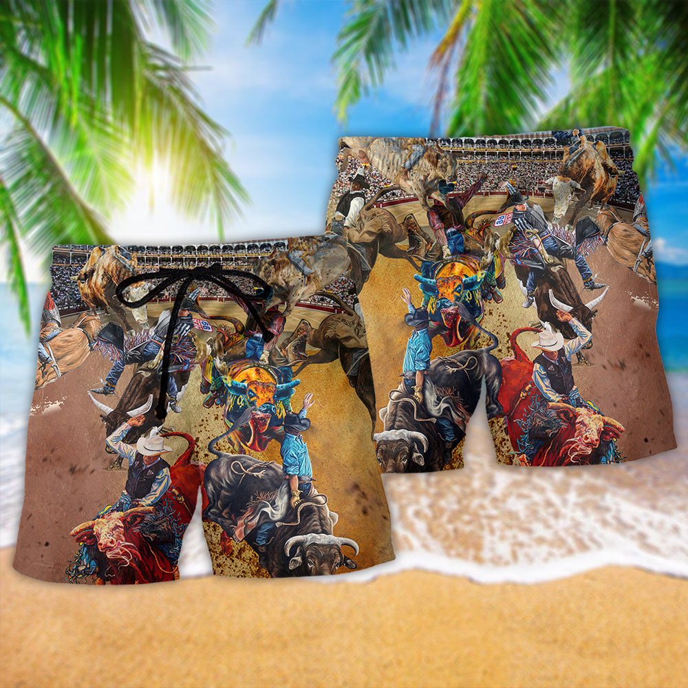 Cowboy Rodeo Life Western Art – Beach Short
