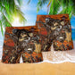 Cowboy Skull Classic War Style - Beach Short