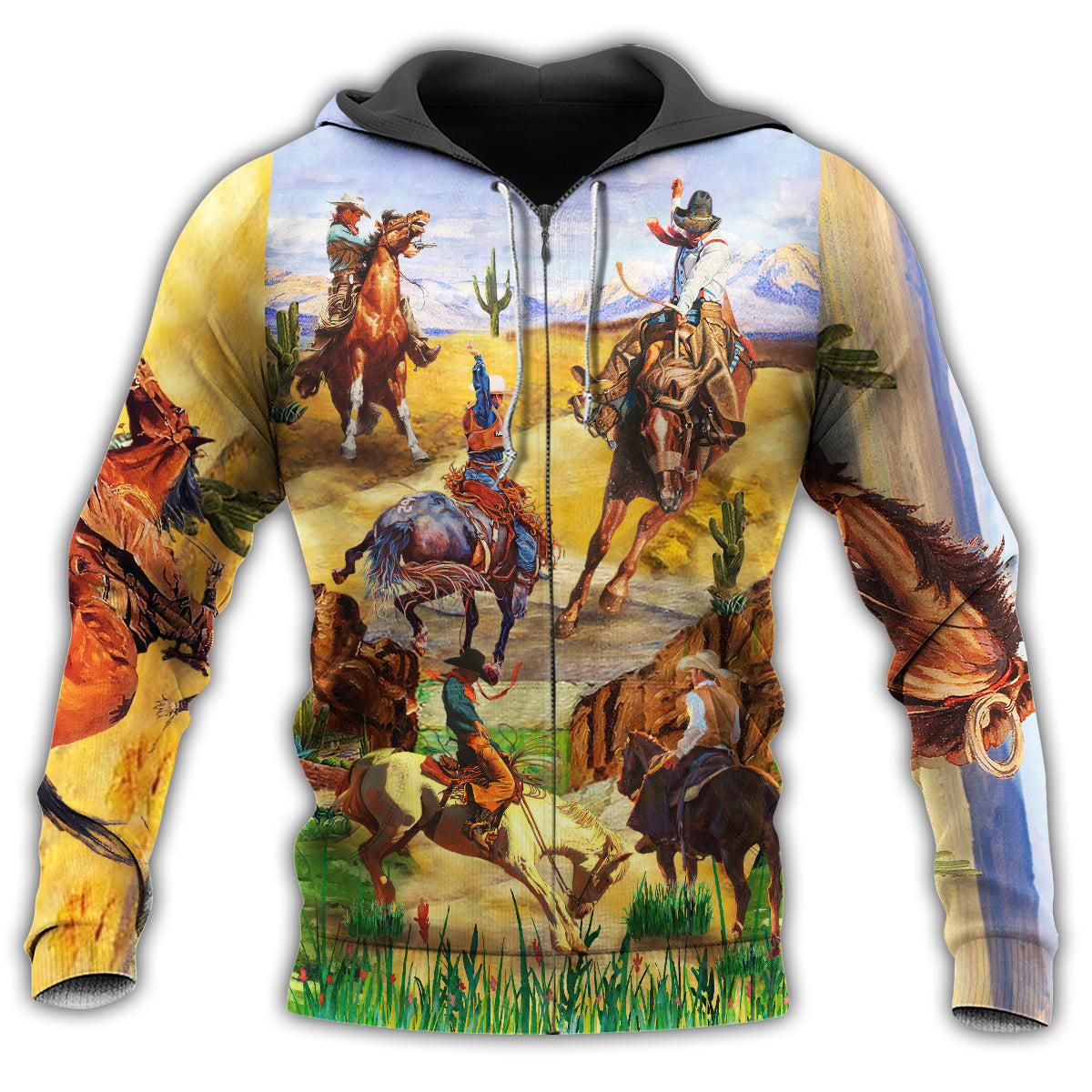 Cowboy Desert Cactus Love - 3D Hoodie2