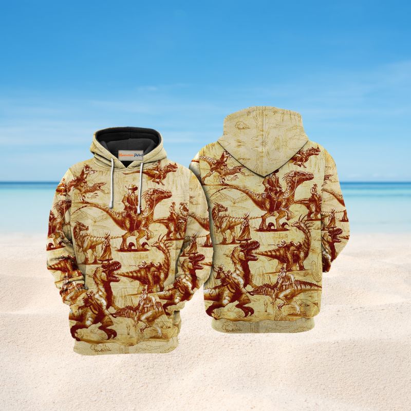 Cowboy Dinosaur Love Life Art – 3D Hoodie