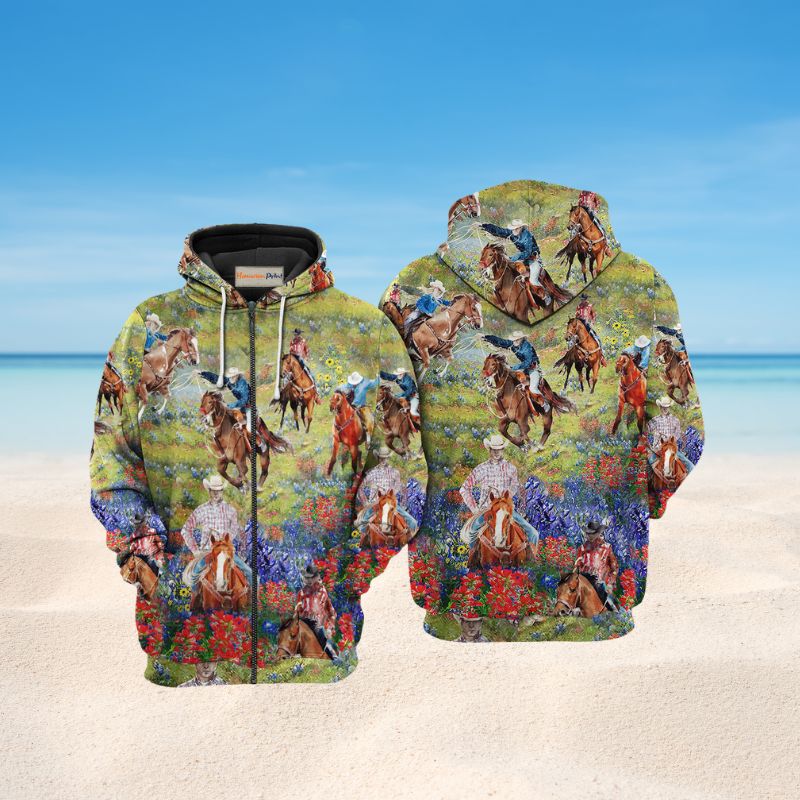 Cowboy Dog Love Life Art – 3D Hoodie