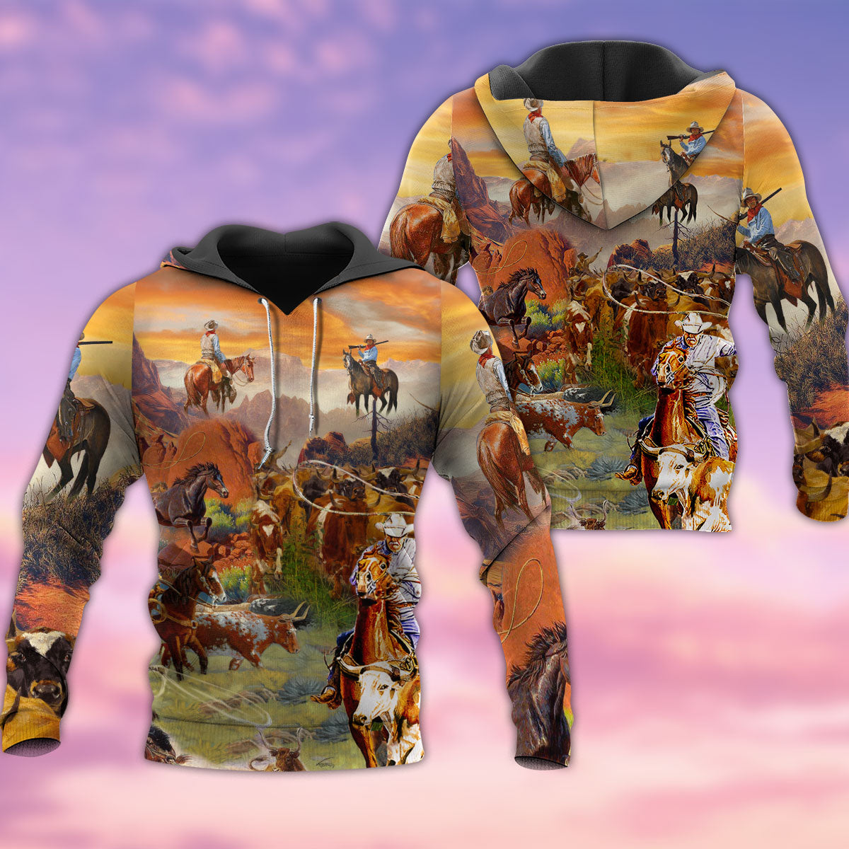 Cowboy Grassland Mountain Life - 3D Hoodie2
