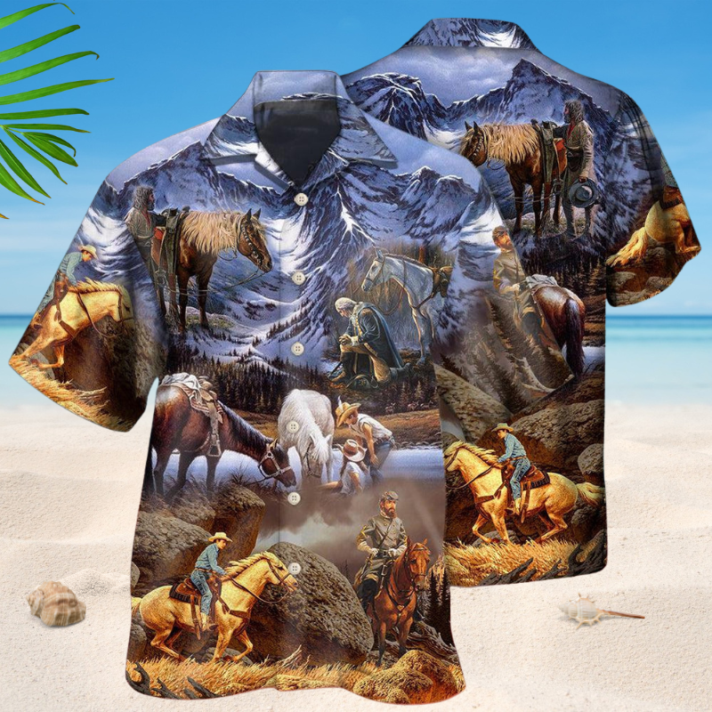 Cowboy Mountain Sunset Style – Hawaiian Shirt