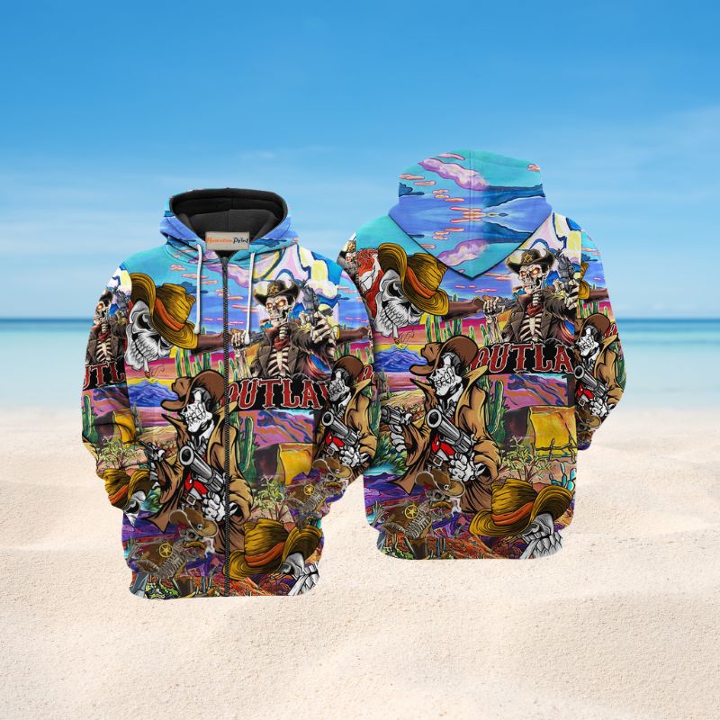 Cowboy Pirate Skull Love Life Art – 3D Hoodie