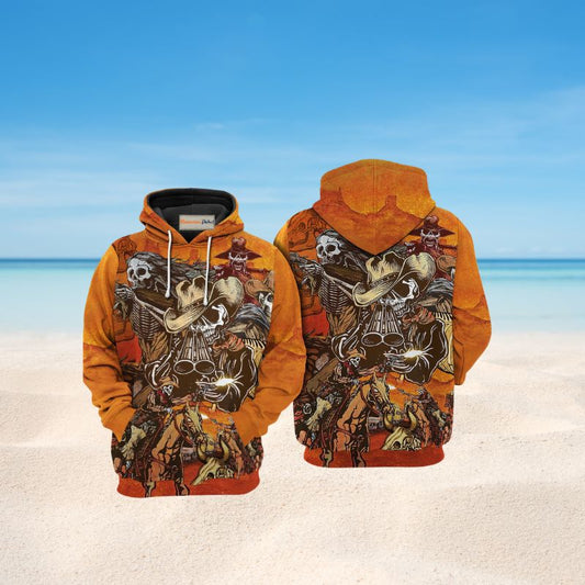 Cowboy Skull War Art – 3D Hoodie