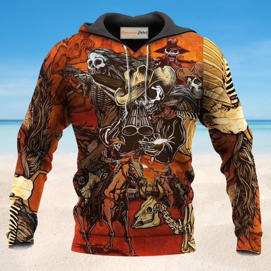 Cowboy Skull War Art Style - 3D Hoodie