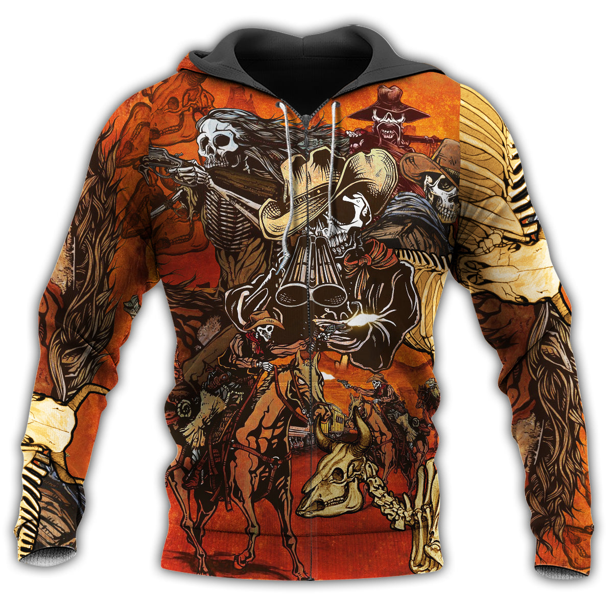 Cowboy Skull War Art Style - 3D Hoodie2