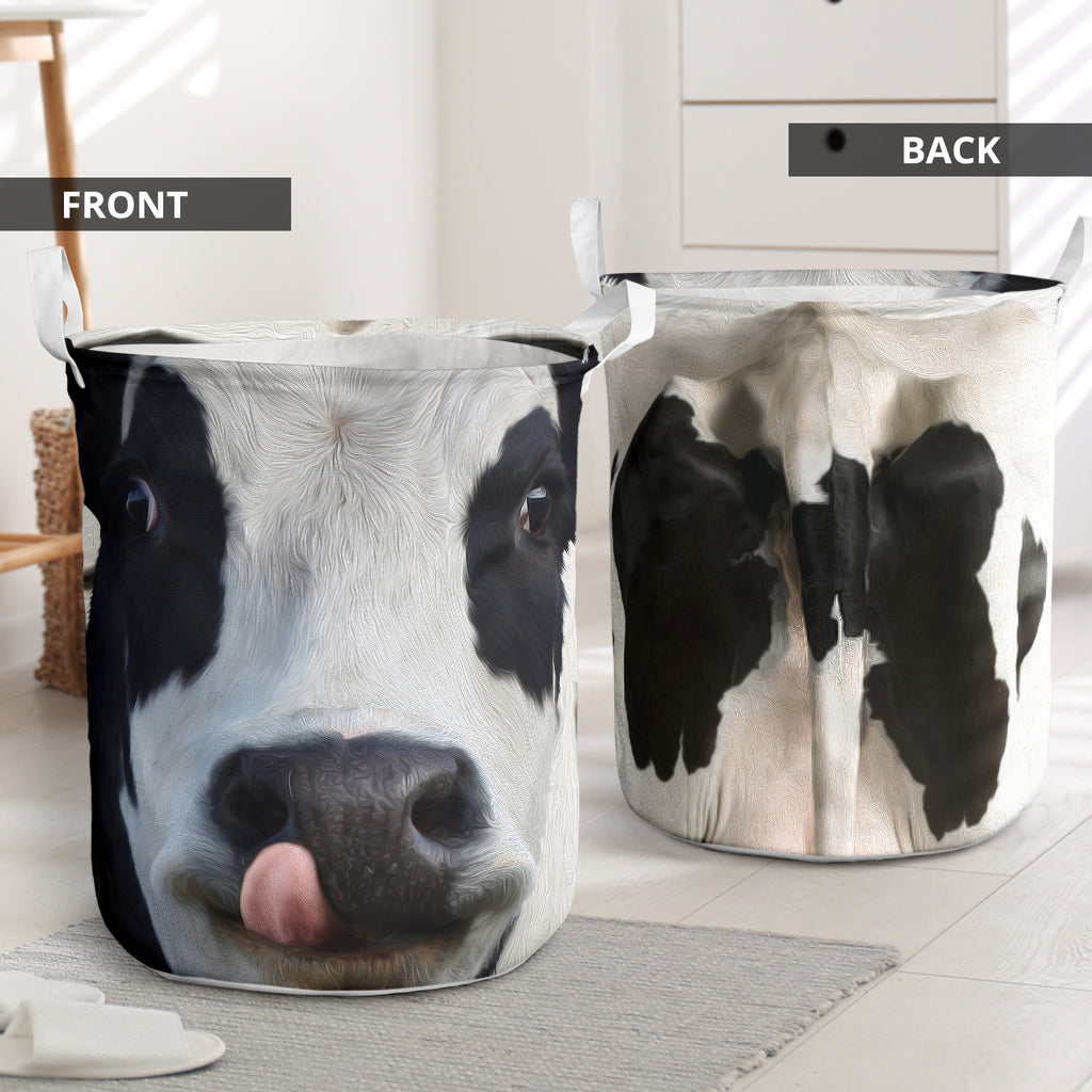 Cow Face And Butt - Laundry Basket - Owls Matrix LTD