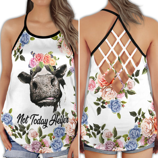 Cow Lover Farm Flower Charm - Hollow Tank Top