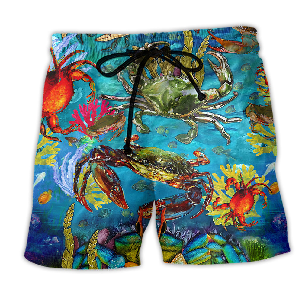 Blue Ocean Crab Love – Beach Short