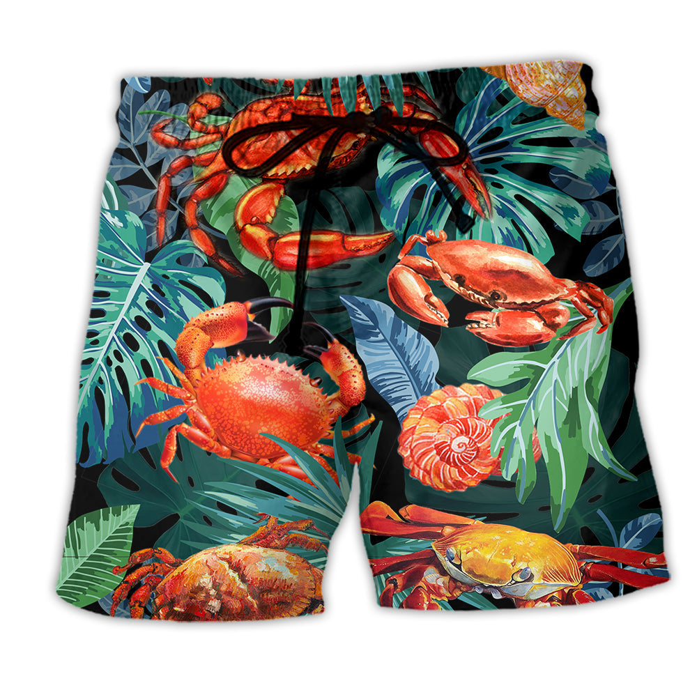 Crab Tropical Leaf Cool Crab – Beach Short