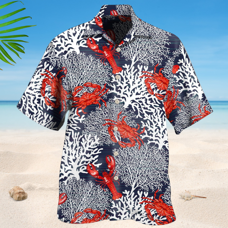 Crab And Coral Ocean Life Style – Hawaiian Shirt