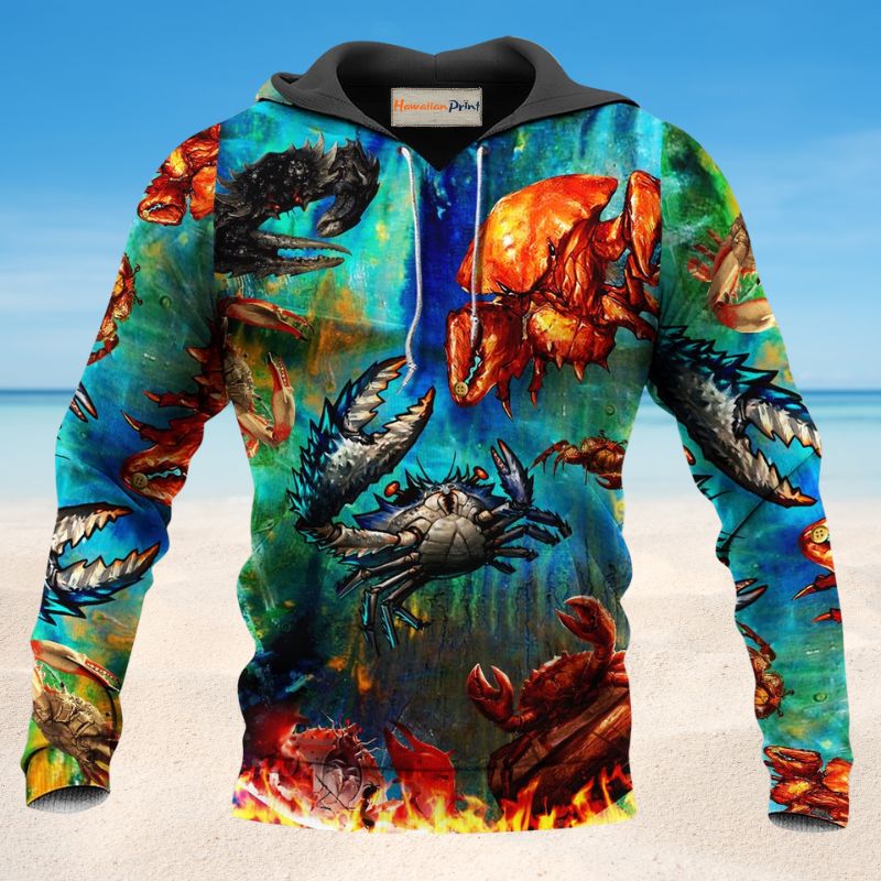 Crab Lets Get Crackin Fun - 3D Hoodie