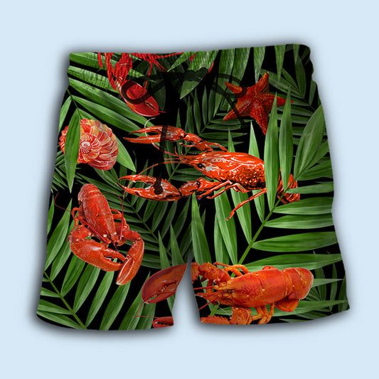 Crawfish Tropical Leaf Delicious Meal – Beach Short
