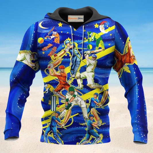 Cricket Night Game Blue Style - 3D Hoodie