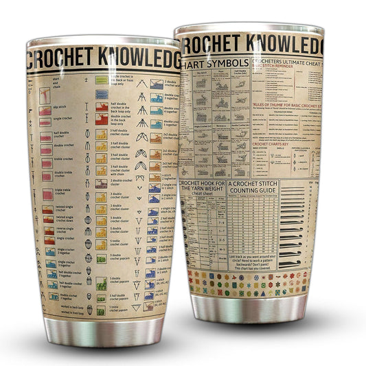 Crochet Love Knowledge 20 Oz Tumbler For Travel Gifts