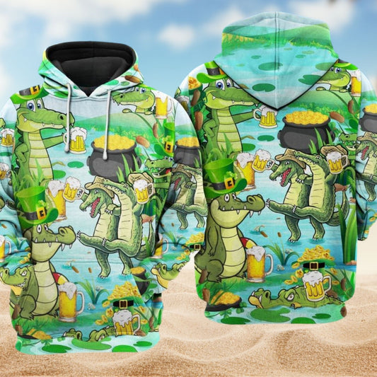 Crocodile Beer Lover Funny - 3D Hoodie