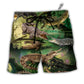 Beach Short / Adults / S Crocodile Fall In Love - Beach Short - Owls Matrix LTD