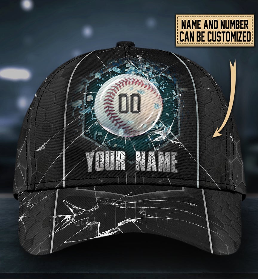 Custom Baseball Breaking Personalized Name Number – Classic Cap