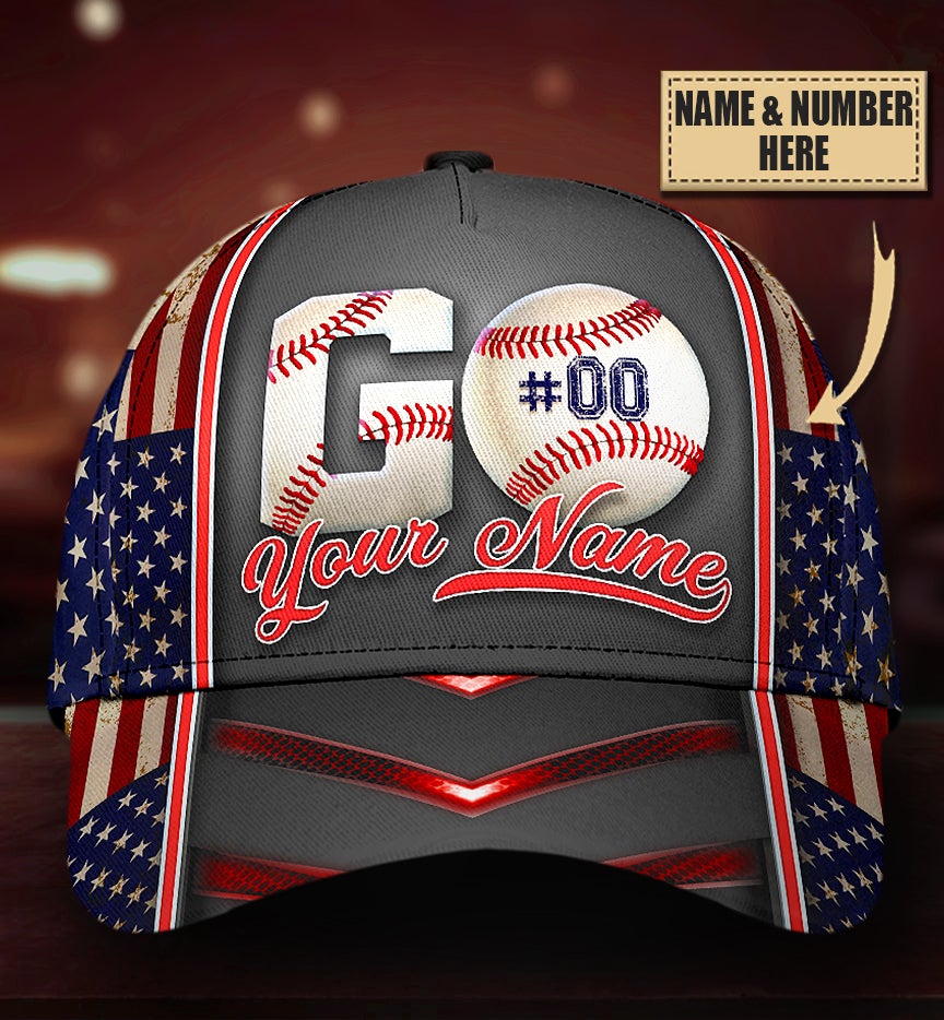 Custom Baseball Go Personalized Name Number – Classic Cap