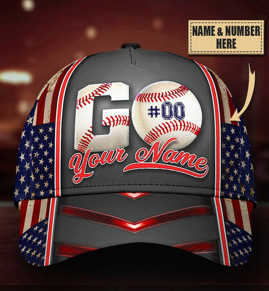 Custom Baseball Go Personalized Name Number – Classic Cap
