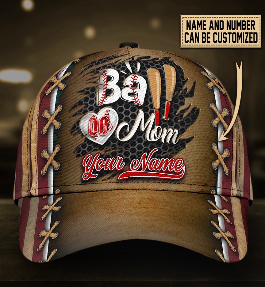 Custom Baseball Mom Personalized Name Number – Classic Cap