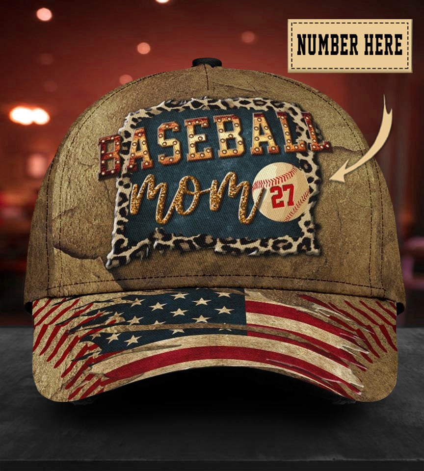 Custom Baseball Mom Personalized Number – Classic Cap