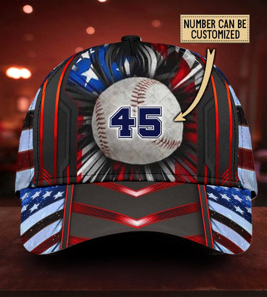 Custom Baseball US Flag Personalized Name – Classic Cap