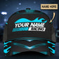 Custom Blue Neon Racing Personalized Name – Classic Cap