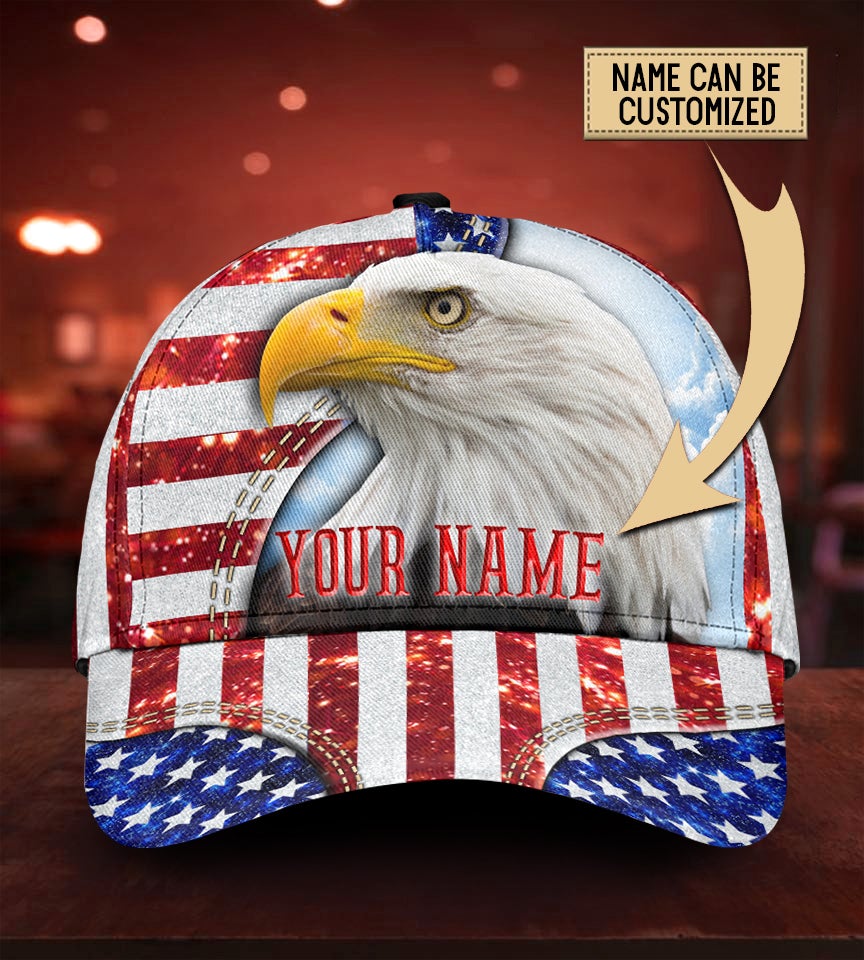 Custom Eagle American Flag Personalized Name – Classic Cap