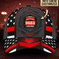 Custom Firefighter US Flag Red Carbon Rank – Classic Cap