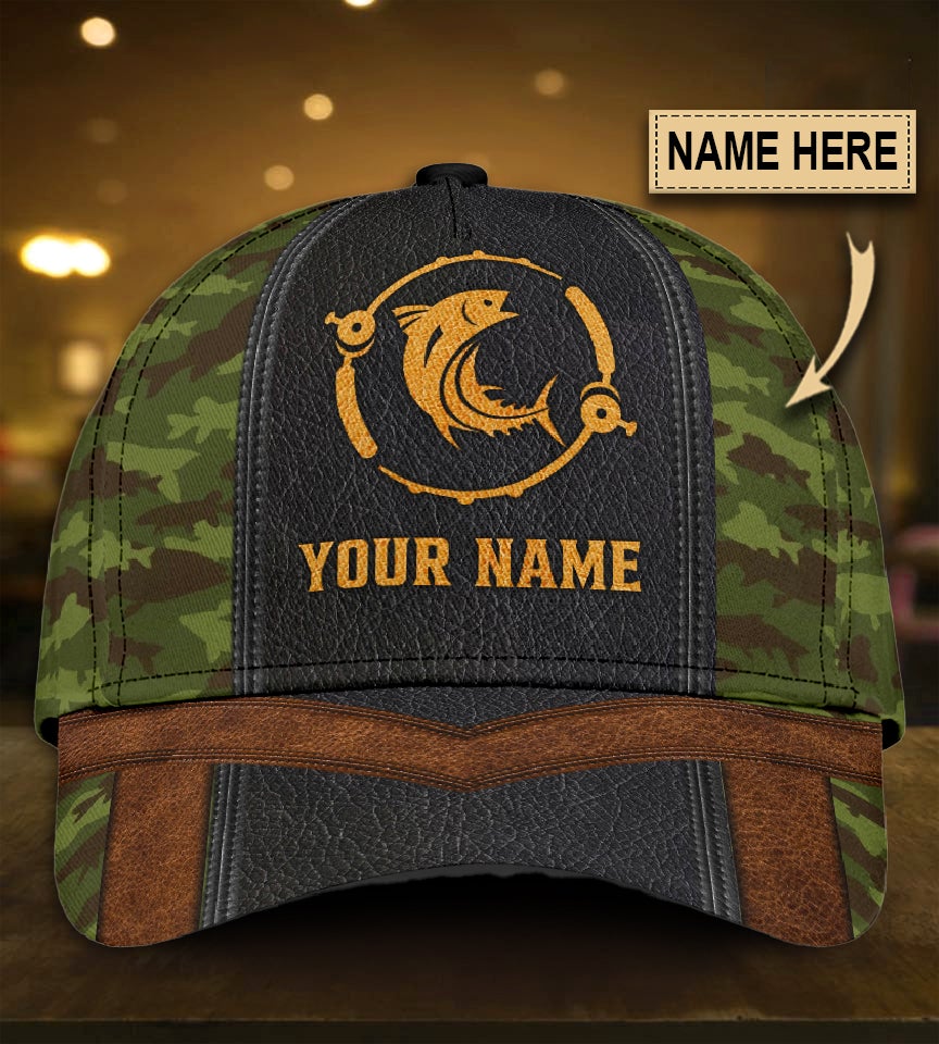 Custom Fishing Camouflage Personalized Name – Classic Cap